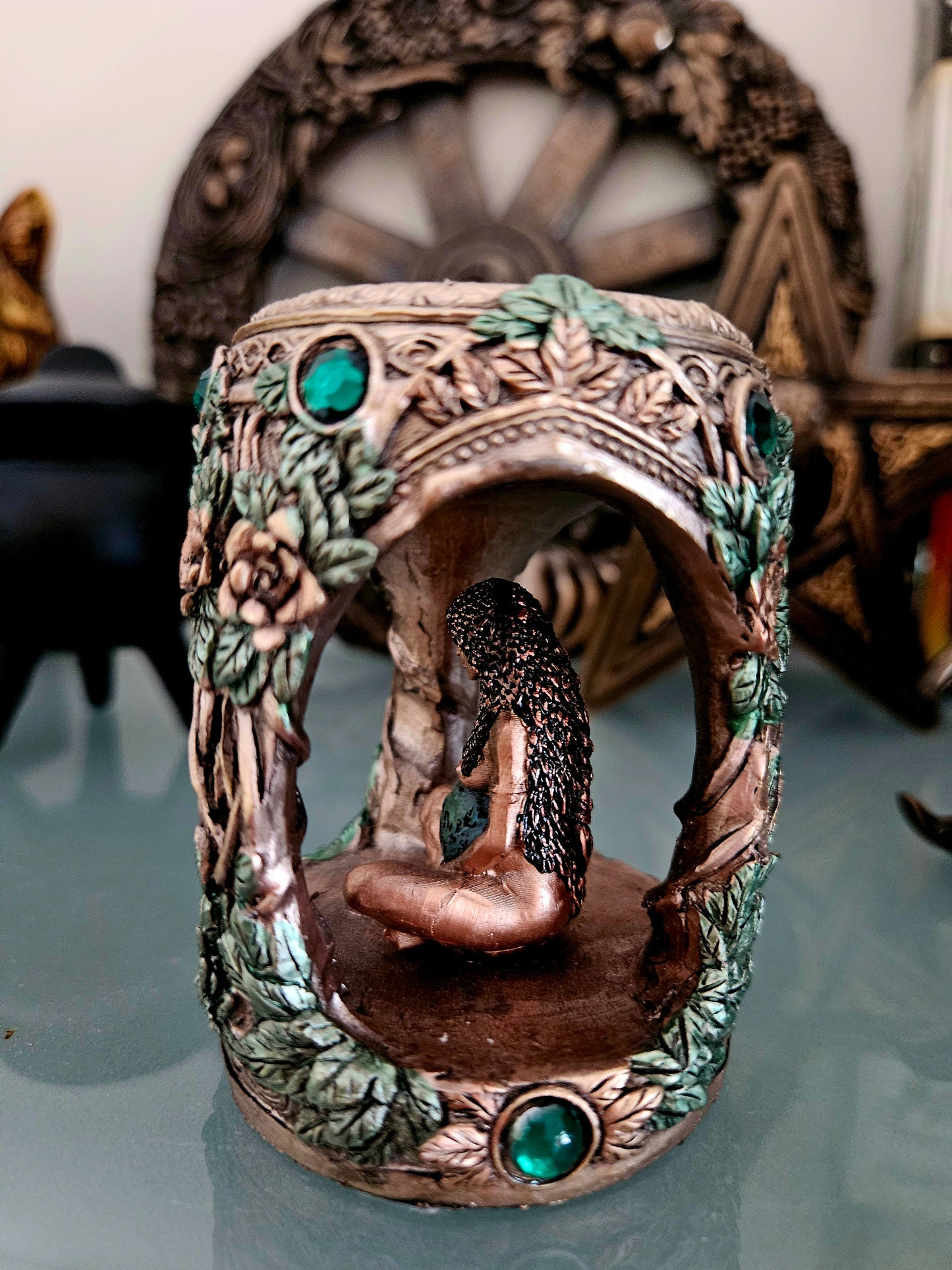 Mother Earth Gaia Statue Tea Light Holder