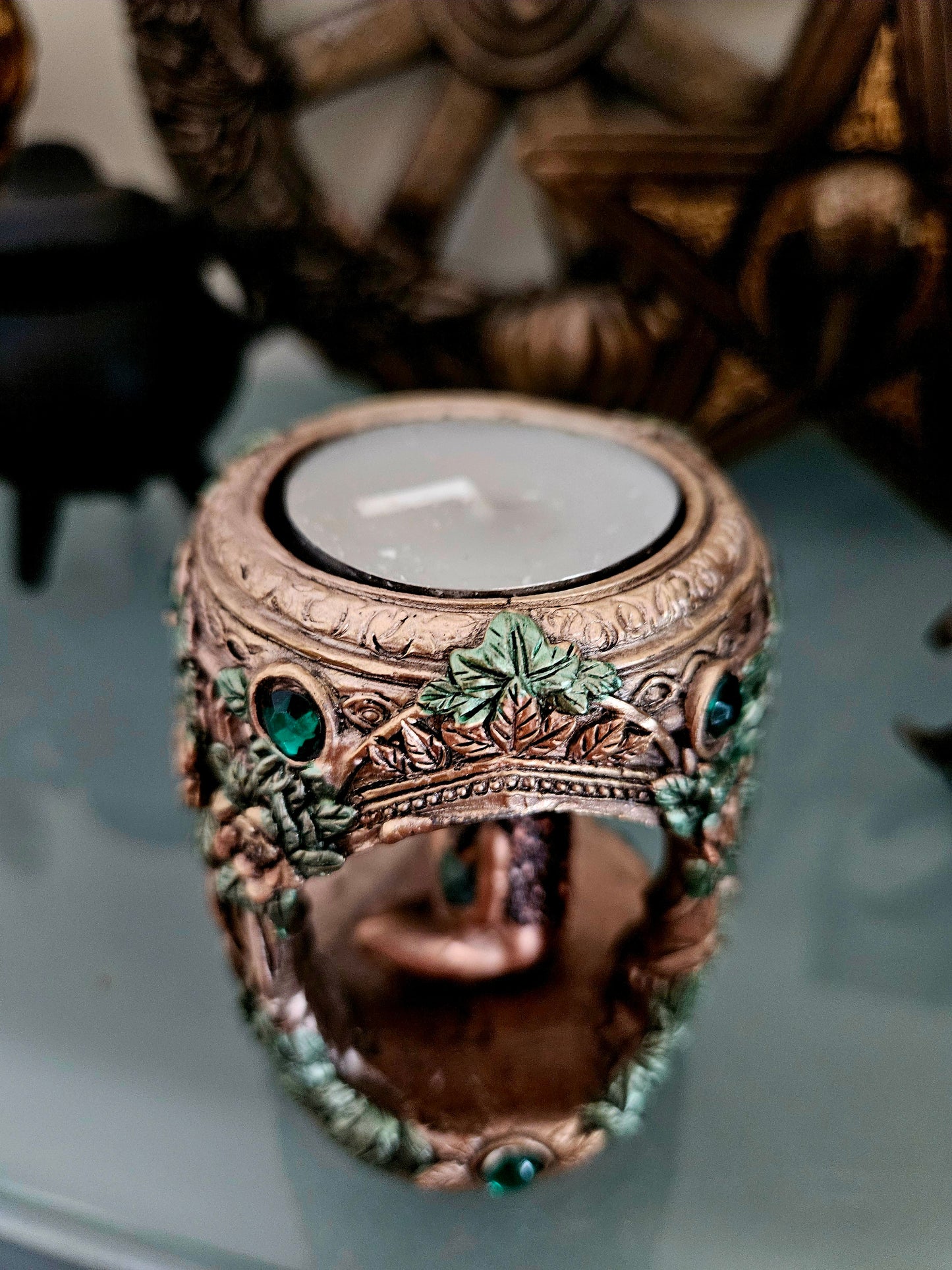 Mother Earth Gaia Statue Tea Light Holder